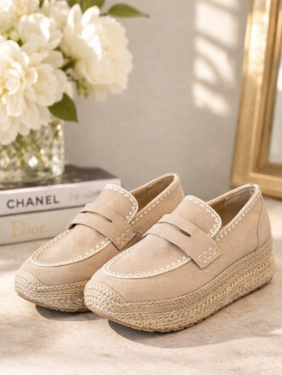 Dolce Vita Shoes - Dolce Vita Beige Espadrille Platform Mules